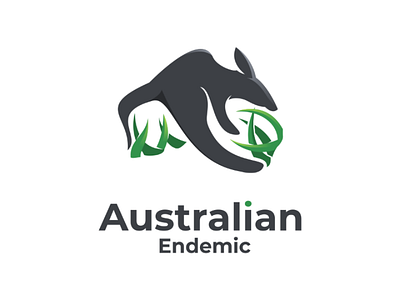 Australian kangaroo animal australia doublemeaning grass illustration kangaroo logo logodesigns natural vector