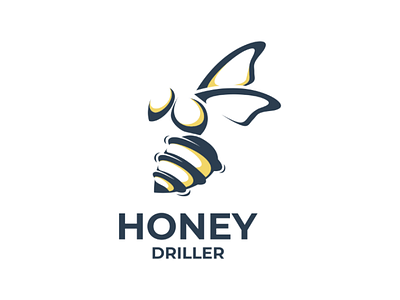 Honey driller bee doublemeaninglogo drill drilling honey illustration logo logodesign vector