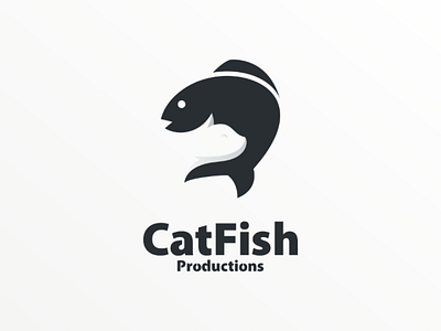 Cat fish animal brand cat doublemeaning fish logo logodesign logoground meaningful negativespace vector