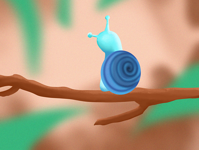 Lonely Snail art gradient illustration landscape simple vector