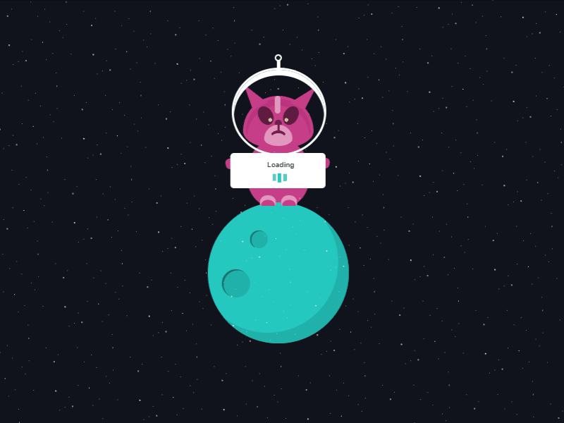 Space Cat Loader animation cats css gradient illustration loader