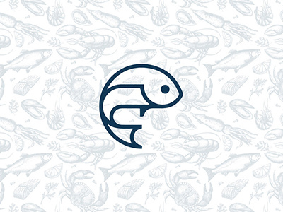 Rybárna na rynku Logo bistro czech fish food icon logo restaurant sea seafood