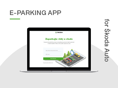 E-parking App app auto car czech digital mobile mockup parking skoda uiux web