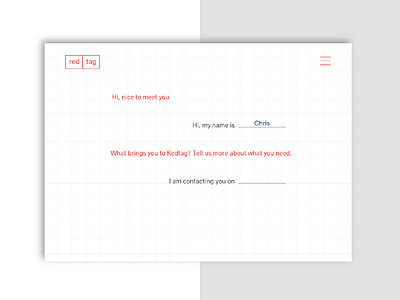 Let's Chat chat contact grid minimal prague red ui uiux ux web website