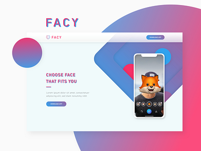Facy app 3d augmented reality brand face id face recognition filters identity ios iphonex ui uiux ux web website