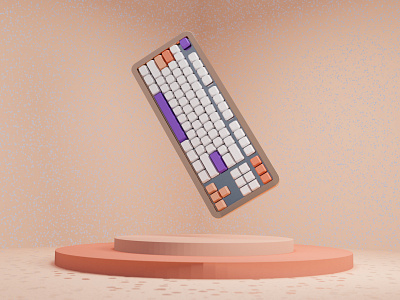 Peachy TKL Keyboard 3d blender blender3d keyboard peach render
