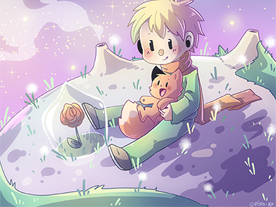 Le petit prince book charlotte gahmia child cute dessin fox illustration le petit prince little boy piko ka