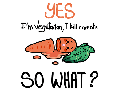 T-shirt design "Vegetarian" carrots cute design funny t shirt vegan vegetable vegetarian