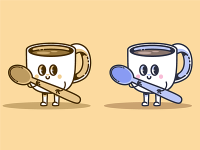 Cute cup of coffee character coffee cup cute design flat graphic kawai manga mascot