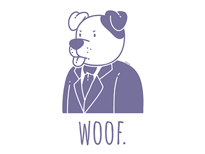 Woof. t-shirt design animal art cute design dessin dog drawing fashion funny graphic illustration t shirt