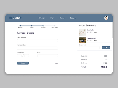 Daily UI Day 2: Credit Card Checkout Page