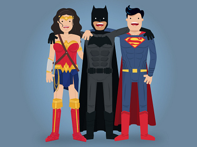 Best friends! batman friends illustration superman vector wonderwoman