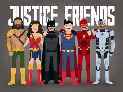 Justice Friends aquaman batman character design dc flash illustration justice league superman wonderwoman