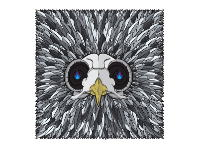 Owl-skull-god - wall of feathers god owl skull