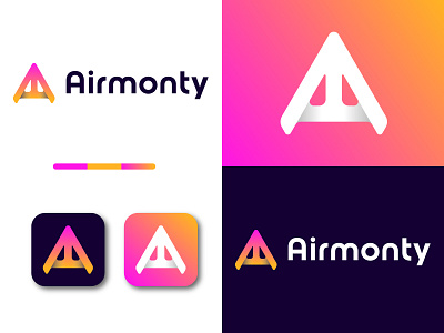 Airmonty Letter A Modern Logo Design a b c d e f g h i j k l m n a logo abstract logo app logo best logo branding design colorful logo company logo creative logo design dribbble shot top illustration letter a letter logo logo logo design logo designer logo trends 2023 modern logo tech logo