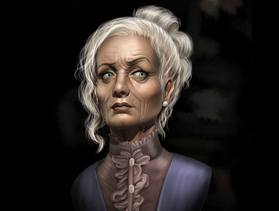 Old lady 3d 3d digital drawing illustration portrait