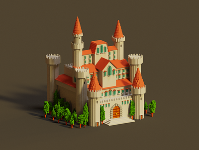 Castle 3d castle voxel voxel art