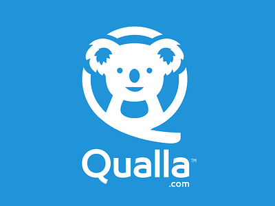 Qualla animal blue brand branding brown design icon koala letter logo q qualla qualla.com