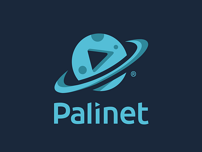Palinet blue branding design earth illustrator logo moon photoshop planet planet earth play saturn star video