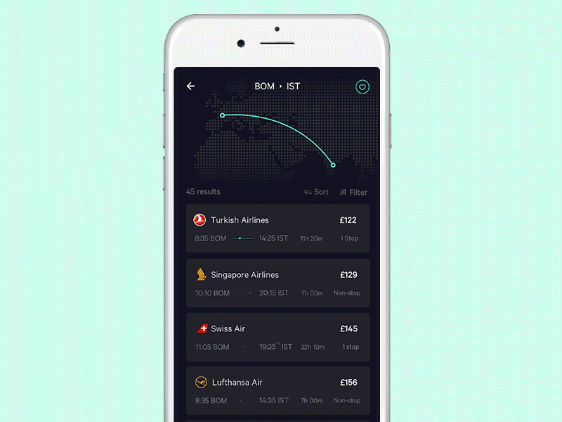 Discovery flow for flight app