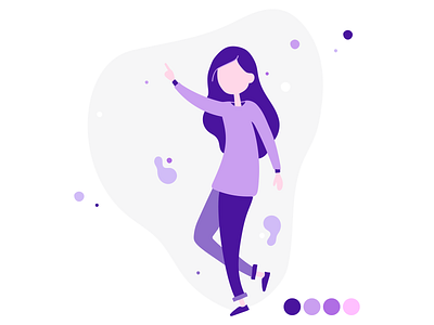 Conceptual Design - Purple Girl animation app art brand branding character clean design flat identity illustration illustrator minimal sketch ui ux vector web website