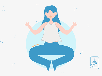 Girl Meditating design icon illustration illustrator minimal vector web website