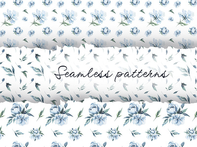 Watercolor seamless patterns