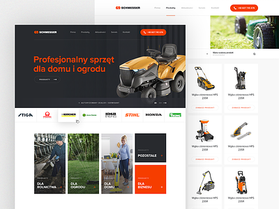 Wikker redesign homepage mower product shop store ui designs