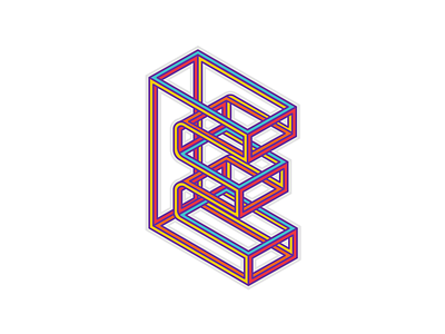 #E 26daysoftype 3d challenge colours design e geometric inspiration isometric typography