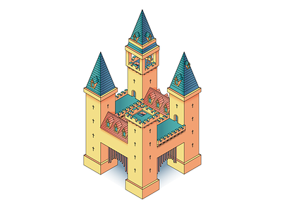 #H 26daysoftype castle fantasy geometric h illustration inspiration isometric typography