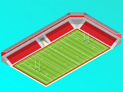 Rugby Stadium 2019 design field geometic illustration isometric japan2019 pitch rugby stadium worldcup