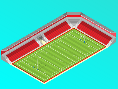 Rugby Stadium 2019 design field geometic illustration isometric japan2019 pitch rugby stadium worldcup