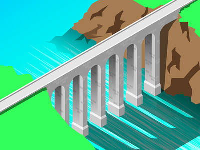Isometric Bridge adobe bridge design geometic illustration illustrator isometric isometric illustration stone