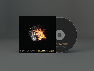 Album Artwork - Sixteen Cities - Send Us Out album art album design band branding cd mockup fire packaging sixteen cities water