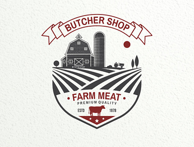 Butchery Shop badge butcher butchery farm logo shop