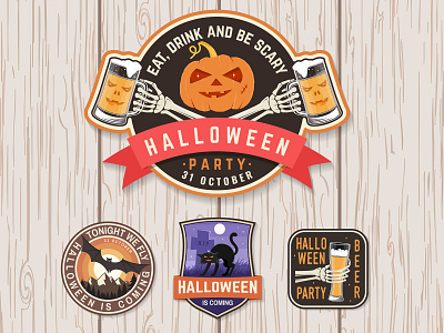 Halloween🎃 Party Patches badge bat beer halloween halloween party patch pumkin skeleton