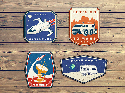 Space Adventure 🚀 Patches adventure badge camping mars mars rover patch shuttle space starship