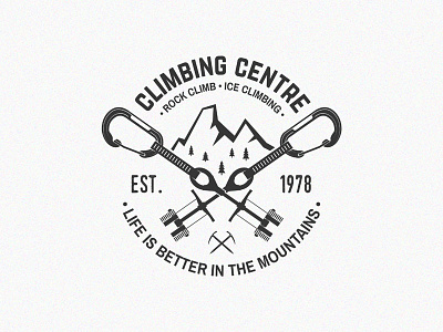 Climbing Centre badge climb climbing ice climbing logo mountains rock climb