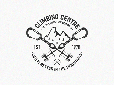 Climbing Centre badge climb climbing ice climbing logo mountains rock climb