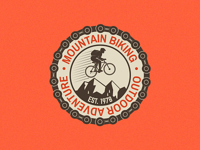 Mountain Biking adventure badge bicycle bike mountain outdoor sport
