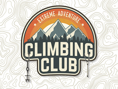 Climbing Club adventure badge camp climb climbing logo mountain outdoor patch