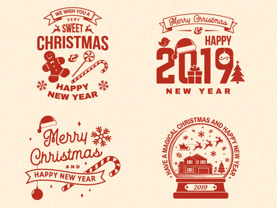 Merry Christmas and Happy New Year! badge candy christmas design logo new year card overlay patch sweet
