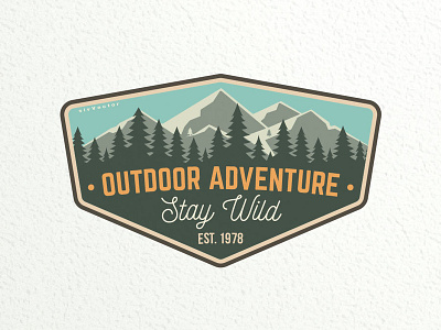 Outdoor Adventure Patch adventure badge camping mountain outdoor patch vector