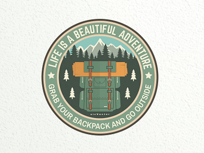 Life is a beautiful adventure Patch adventure backpack camp forest mountain outdoor patch patches vector