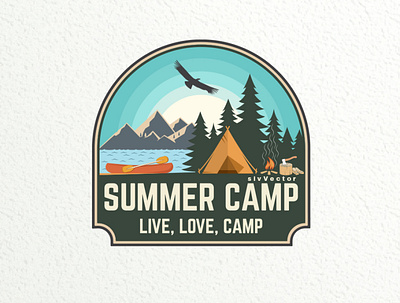 Summer Camp camp canoe climbing kayak mountain outdoor patch sticker summer tent
