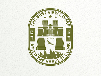 The best view comes after the hardest climb adventure badge camp camping climb climbing mountain outdoor patch vector