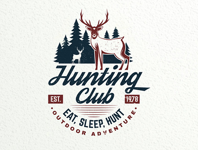 Hunting club adventure badge deer hunt hunting logo outdoor shirt