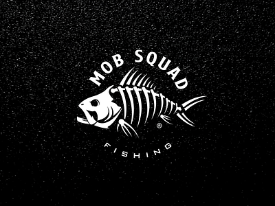 Mob Squad Fishing Logo emblem fish fishing fishingboat fishingdecal fishingpeformance fishingrod fishingshirt fishingteam logo skeleton vintage