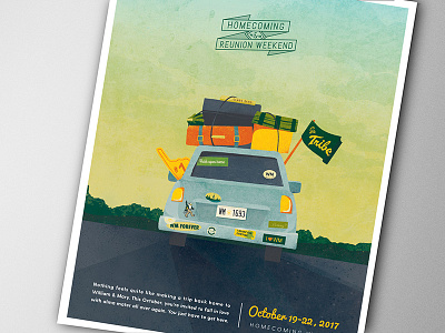 Pack up the car! ad event higher education illustration magazine