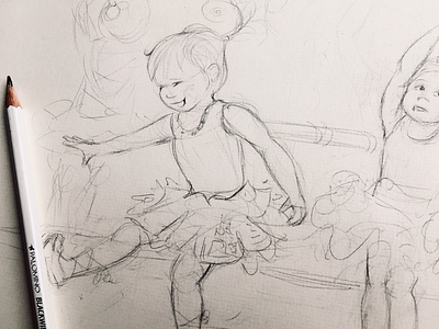 Sunday ballerina dancing illustration sketch